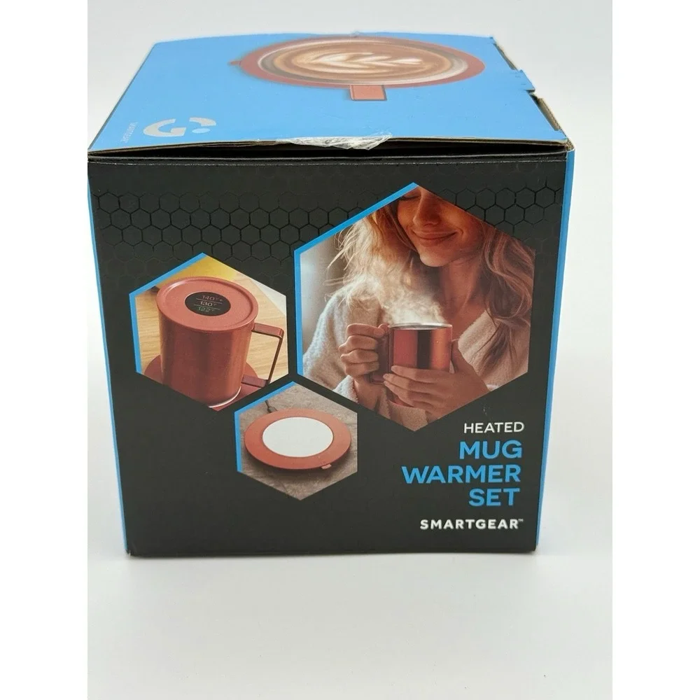 SmartGear Heated Mug Warmer Set 12oz USB Coffee Cup Heater STG-7219-TX Copper